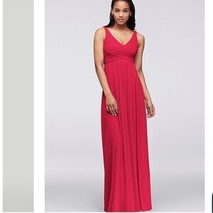 DAVID'S BRIDAL long mesh dress with cowl back detail